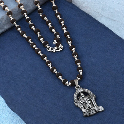 Lord Murugan Karungali Malai Silver Gold Cap Certified