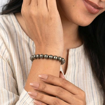 Raw Pyrite Bracelet with FREE Raw Selenite Plate