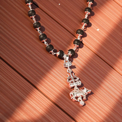 Karungali Mala with Trishul Nandi Pendant