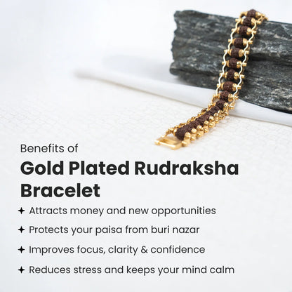 Gold Plated Rudraksha Bracelet