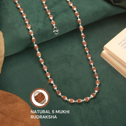 Silver Plated Elegant Rudraksha Mala