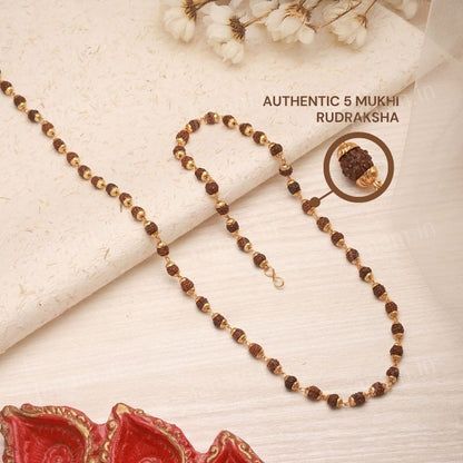 Gold Plated Eternal Grace Rudraksha Mala