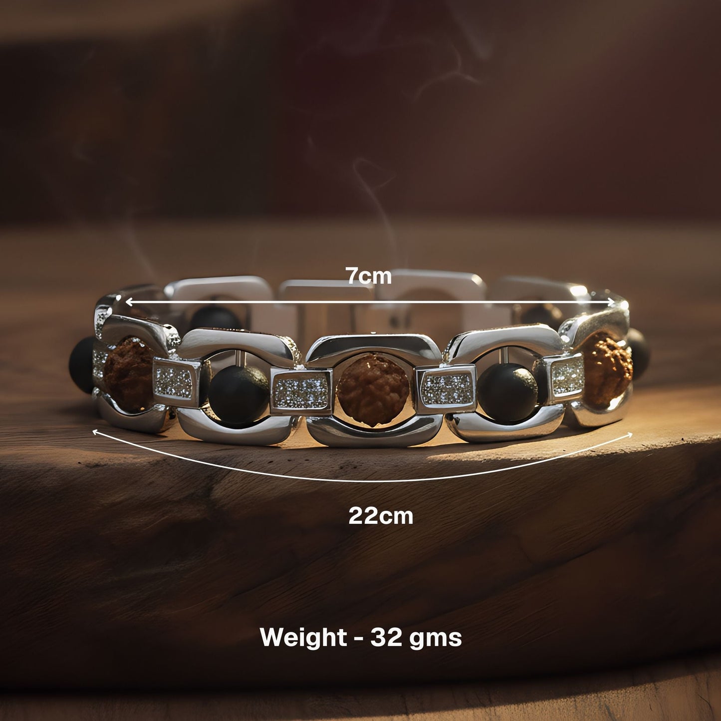 Silver Plated Essential Rudraksha Karungali Bracelet