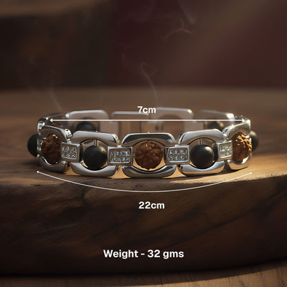 Silver Plated Essential Rudraksha Karungali Bracelet