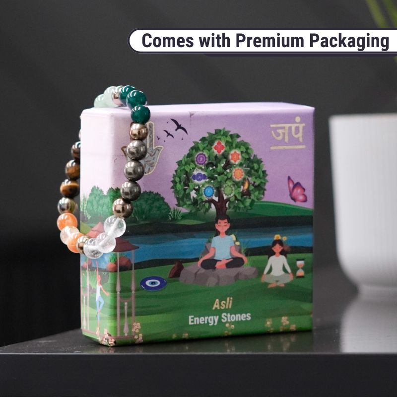 Dhanlabh Band with Pyrite, Tiger Eye, Citrine, Aventurine, Sphatik & Jade Beads