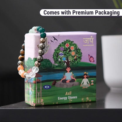 Dhanlabh Band with Pyrite, Tiger Eye, Citrine, Aventurine, Sphatik & Jade Beads