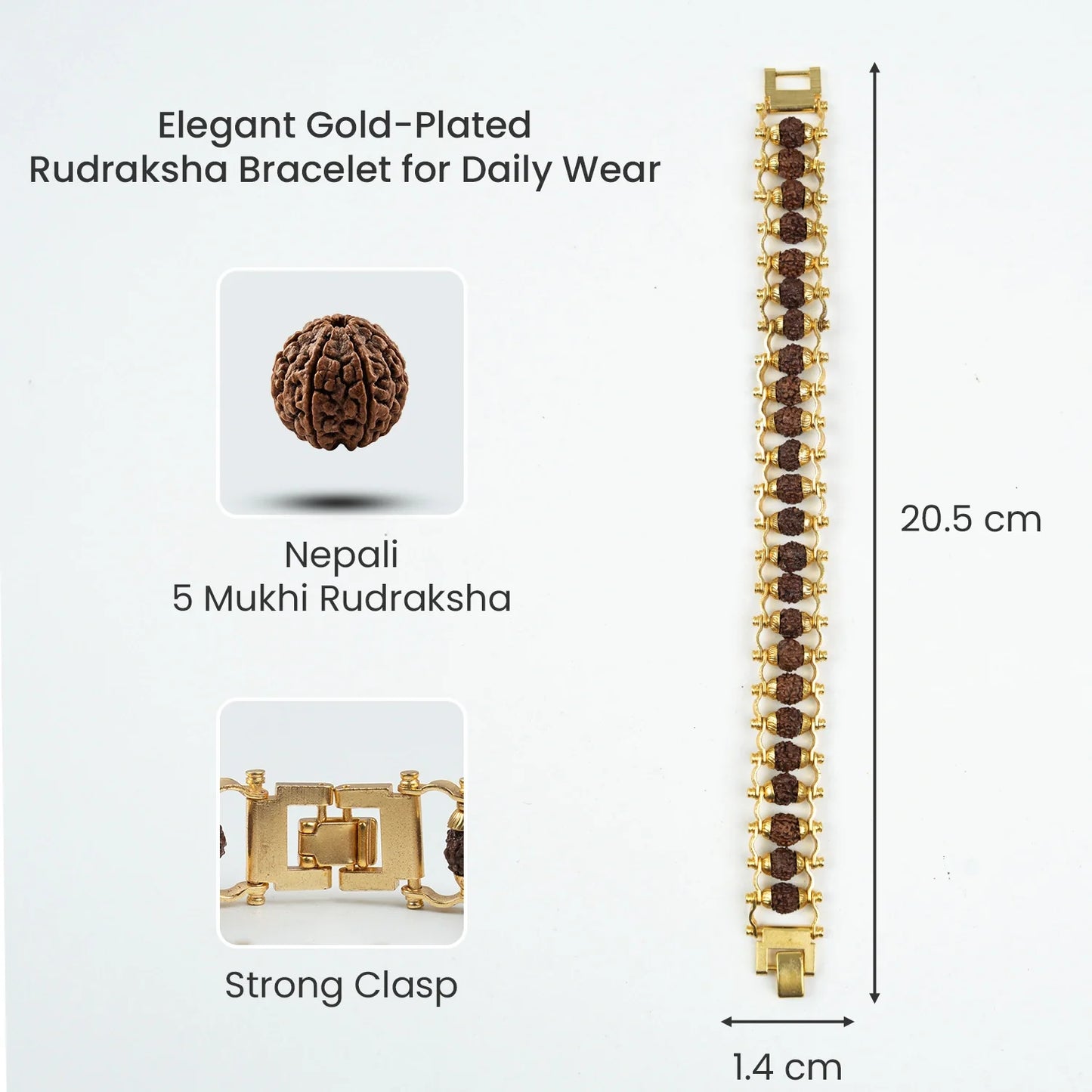 Gold Plated Rudraksha Bracelet
