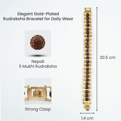 Gold Plated Rudraksha Bracelet
