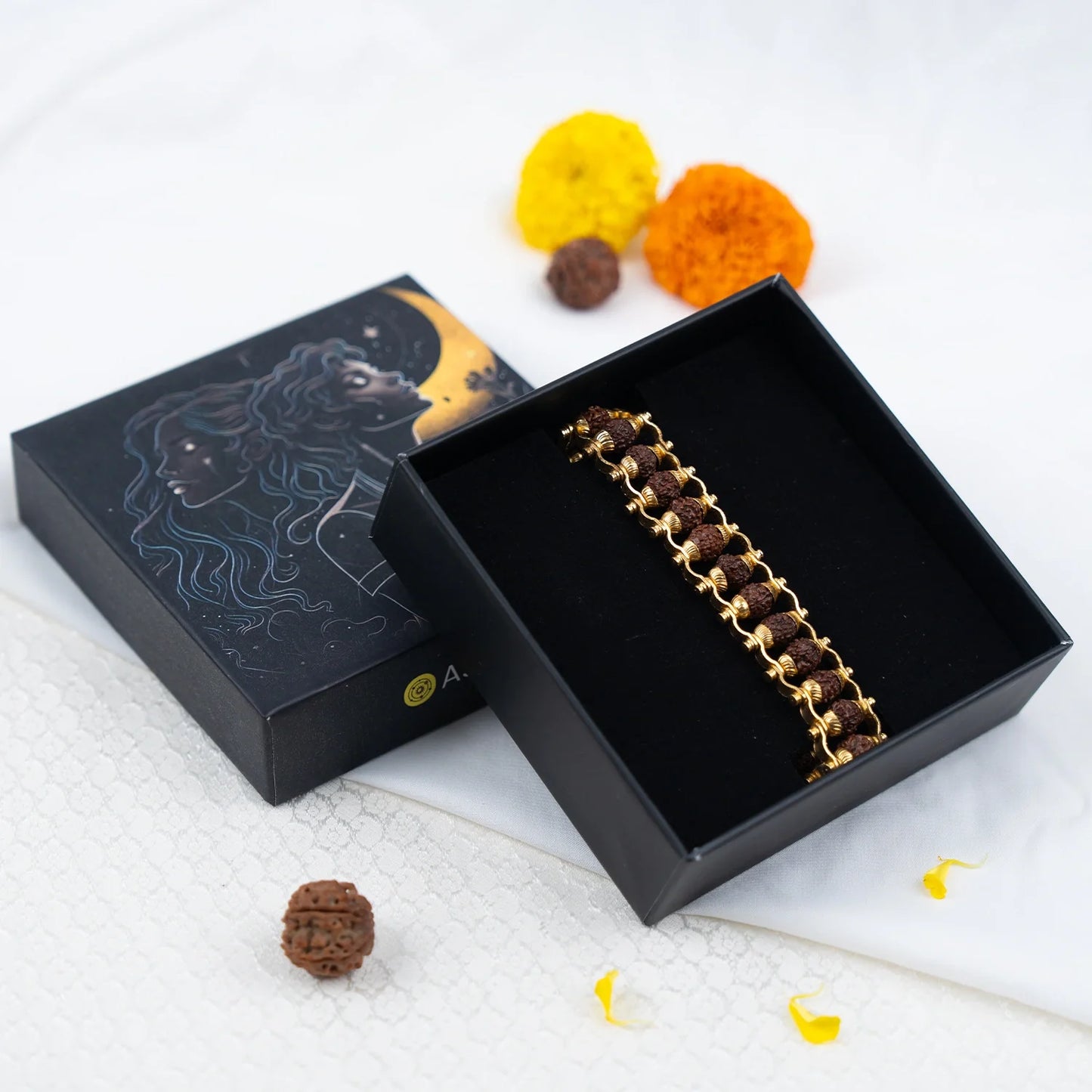 Gold Plated Rudraksha Bracelet