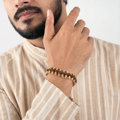 Gold Plated Rudraksha Bracelet