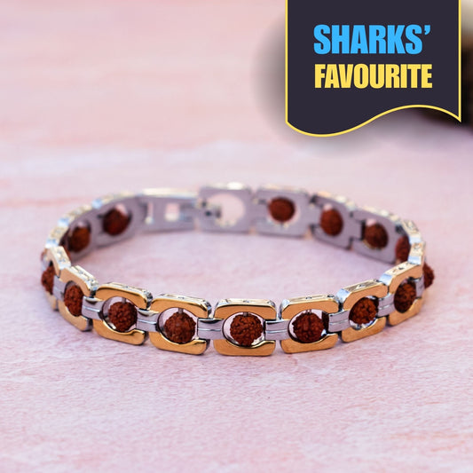 Gold Plated DuoTone Rudraksha Bracelet