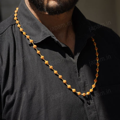 Gold Plated Shivoham Rudraksha Mala