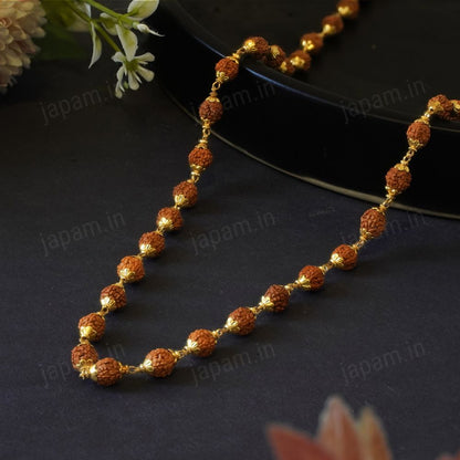 Gold Plated Shivoham Rudraksha Mala