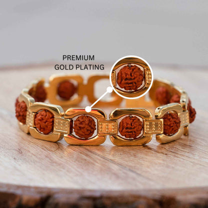 Gold Plated Essential Rudraksha Bracelet