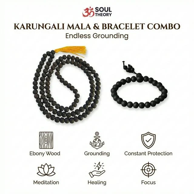 Karungali Malai 108 Beads & Karungali Malai Bracelet Combo