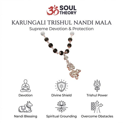 Karungali Mala with Trishul Nandi Pendant
