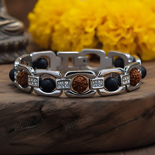 Silver Plated Essential Rudraksha Karungali Bracelet