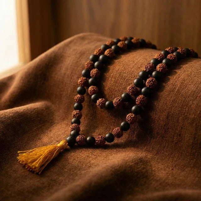 Original Rudraksha Karungali Mala - 108 + 1 Beads