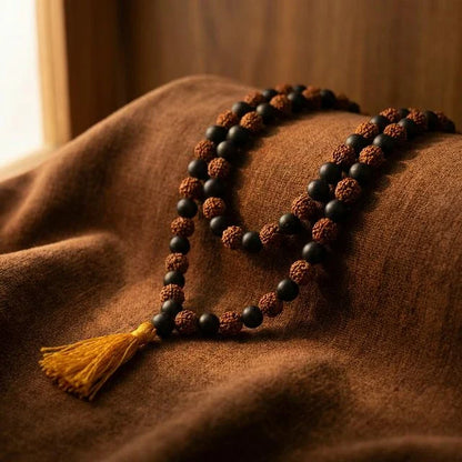 Original Rudraksha Karungali Mala - 108 + 1 Beads