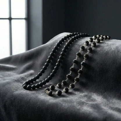 Karungali Malai 108-Beads & Karungali Malai Silver Cap Combo