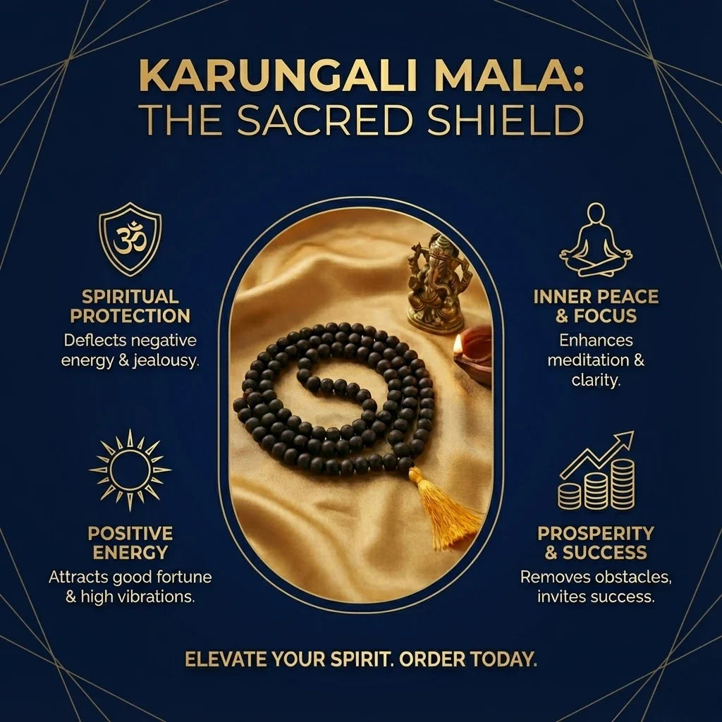 Original Karungali Malai 108 Beads Ebony Wood