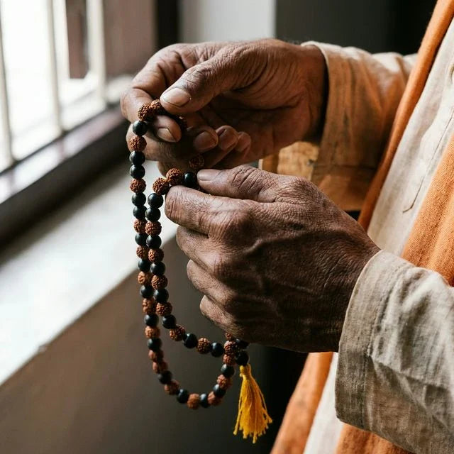 Original Rudraksha Karungali Mala - 108 + 1 Beads